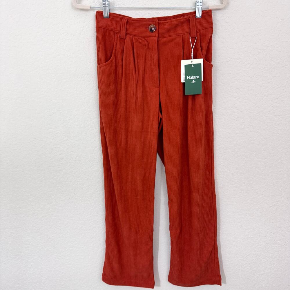 Halara Womens AuraCord Cloud Pants Size XS Petite Corduroy Mid Rise Baked Clay